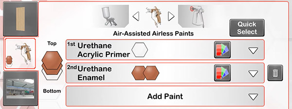 Simspray réteg szín kiválasztása Simspray réteg szín kiválasztása